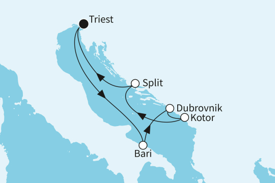 Route Mein Schiff 4 Adria